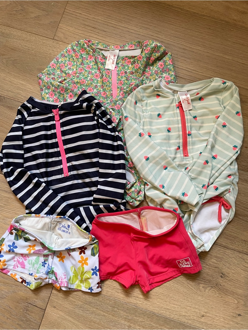 Cat & Jack Girls Swim Set - Navy Stripe, Mint Stripe, Floral, Pink